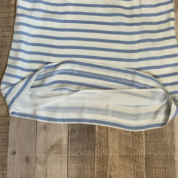 J Crew NWOT Light Blue White Striped Silk Sleeveless Lined Shell Top SZ 8 - Picture 9 of 11